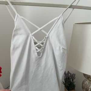 White criss cross top